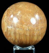 Polished, Orange Calcite Sphere - Madagascar #55091