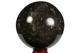 Polished, Dark Black Smoky Quartz Sphere - Madagascar #70796