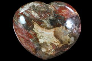 Colorful, Polished Petrified Wood Heart - Triassic #82753