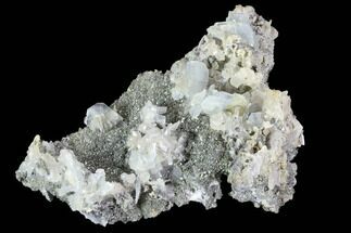 Blue Bladed Barite and Marcasite Association - Morocco #84859