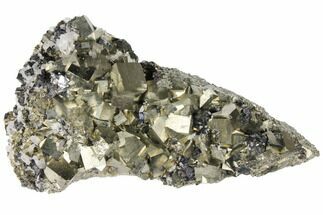 Cubic Pyrite, Sphalerite & Quartz Crystal Association - Peru #133015