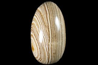 Polished, Banded Aragonite Egg (Cut Base) - Morocco #161253