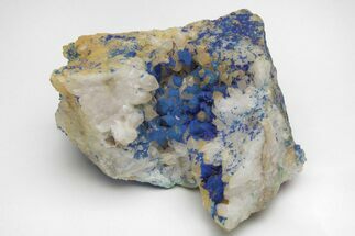 Vivid-Blue Azurite Encrusted Quartz Crystals - China #213835