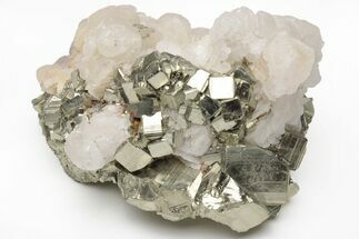 Fluorescent Calcite Crystals on Pyrite - Peru #213635