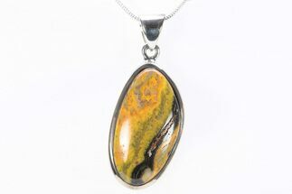 Bumblebee Jasper Pendant (Necklace) - Sterling Silver #240239