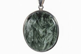 Polished Seraphinite Pendant (Necklace) - Sterling Silver #241340