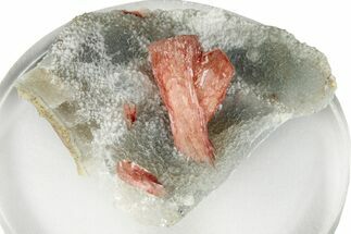 Red-Orange Stilbite Crystals on Chalcedony - India #259416