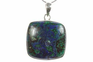 Watercolor Malachite And Azurite Pendant Sterling Silver