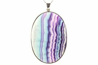 Large Banded Fluorite Pendant (Necklace) - Sterling Silver #278466