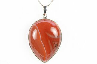 Banded Carnelian Agate Pendant - Sterling Silver #278483