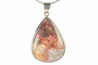 Polished Crazy Lace Agate Pendant - Sterling Silver #279083