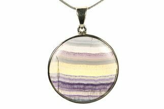 Banded Fluorite Pendant (Necklace) - Sterling Silver #279644