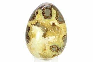 Calcite Crystal Filled Septarian Geode Egg - Utah #288951