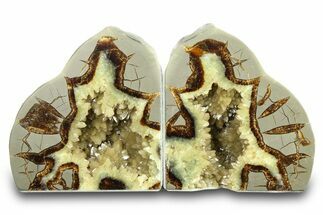 Crystal Filled Septarian Geode Bookends - Utah #288943