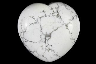 1.5" Polished White Howlite Heart