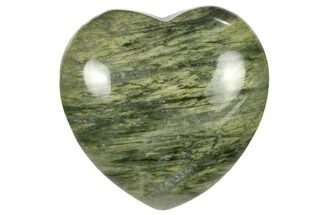 1.6" Polished Green Hair Jasper Heart