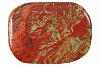 1.8" Polished Brecciated Red Jasper Flat Pocket Stone 