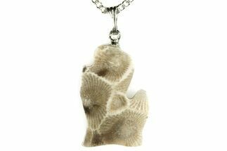 Polished Petoskey Stone (Fossil Coral) Necklaces - Shape of Michigan