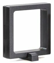 3.5" (Medium) Floating Frame Display Cases With Stands - Black