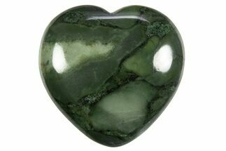 1.7" Polished Brecciated Green Dolomite Hearts - California