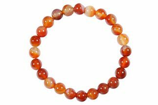 Banded Carnelian Agate Stone Bracelet - Elastic Band