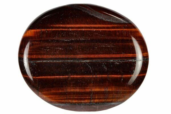 Polished Red Tiger's Eye Worry Stone For Sale - FossilEra.com
