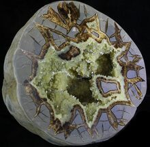 Calcite Crystal Filled Septarian Geode - Utah #33123