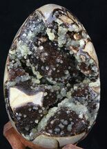 Septarian Dragon Egg Geode With Calcite Crystals #33496