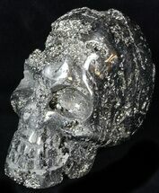 Polished Pyrite Skull With Druzy Crystals #33507