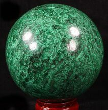 Large Polished Malachite Sphere - Congo #39410