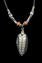 Fossil Orthoceras (Devonian Cephalopod) Necklace #43109