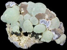 Prehnite Spheres with Epidote and Agate - Mali #44655