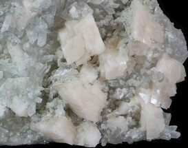 Pink Dolomite on Quartz Crystals - China #32676