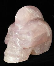 Polished Rose Quartz Crystal Skull With Mohawk #50700