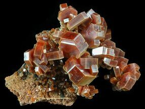 Lustrous Red Vanadinite Crystal Cluster - Morocco #51304
