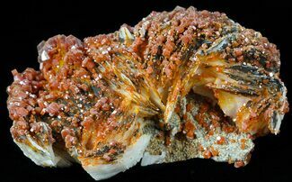 Pink Bladed Barite With Vanadinite Crystals #56262