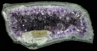 Purple Amethyst Geode with Calcite - Uruguay #57209