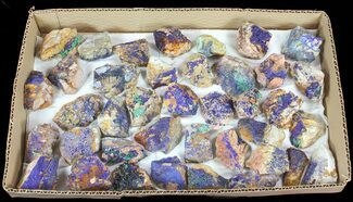 Flat: Sparkling, Drusy Azurite & Malachite - Pieces #61579