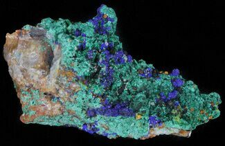 Azurite and Malachite Crystal Specimen - Morocco #61755