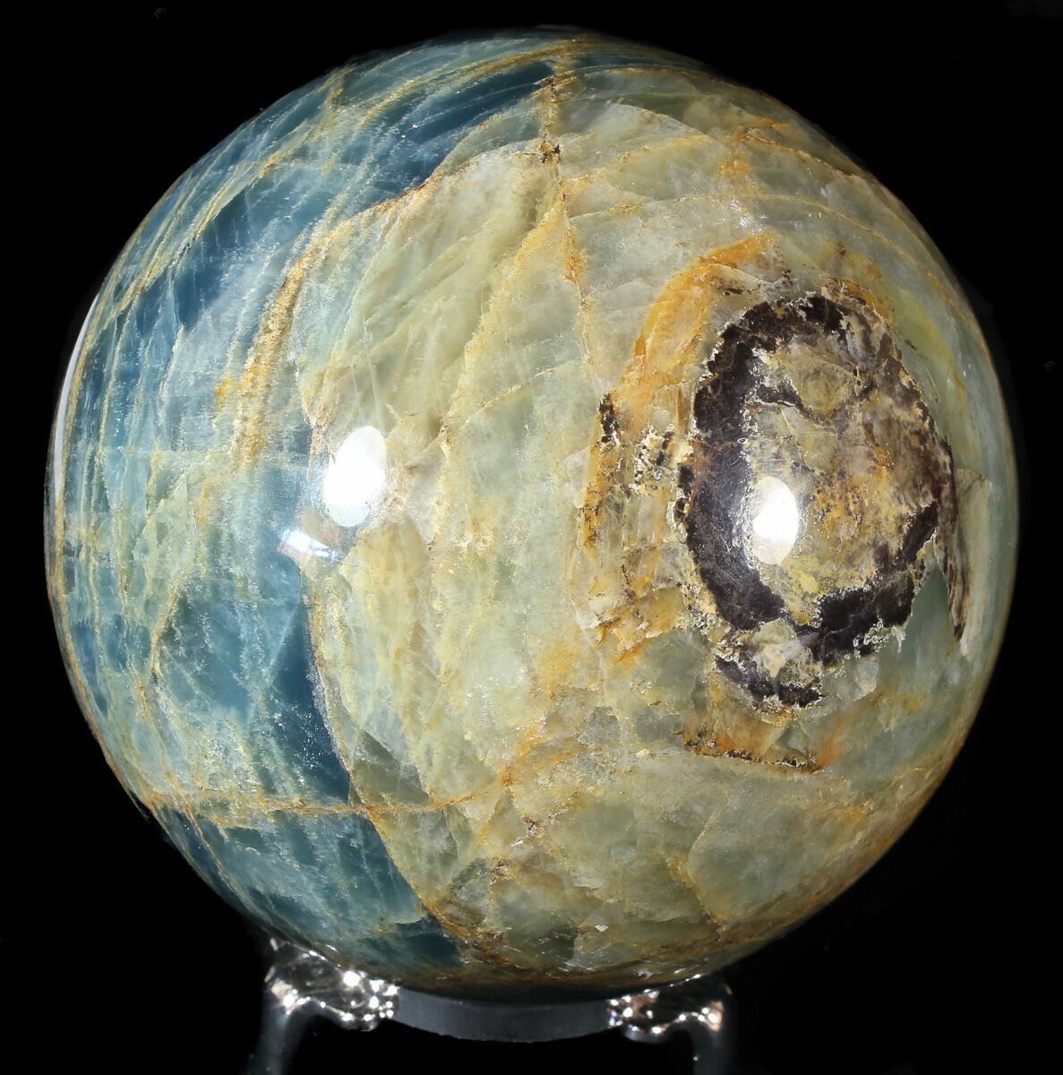 4" Polished Blue Onyx Sphere Argentina For Sale (63163)