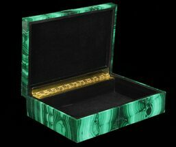 Wide Malachite Jewelry Box - Stunning #64731