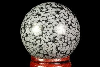 Polished Snowflake Obsidian Sphere - Mexico #71535