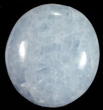 2 to 2 1/2" Polished Blue Calcite Palm Stones - Crystal #75613