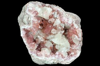 Pink Amethyst Geode With Calcite (NEW FIND) - Argentina #78673