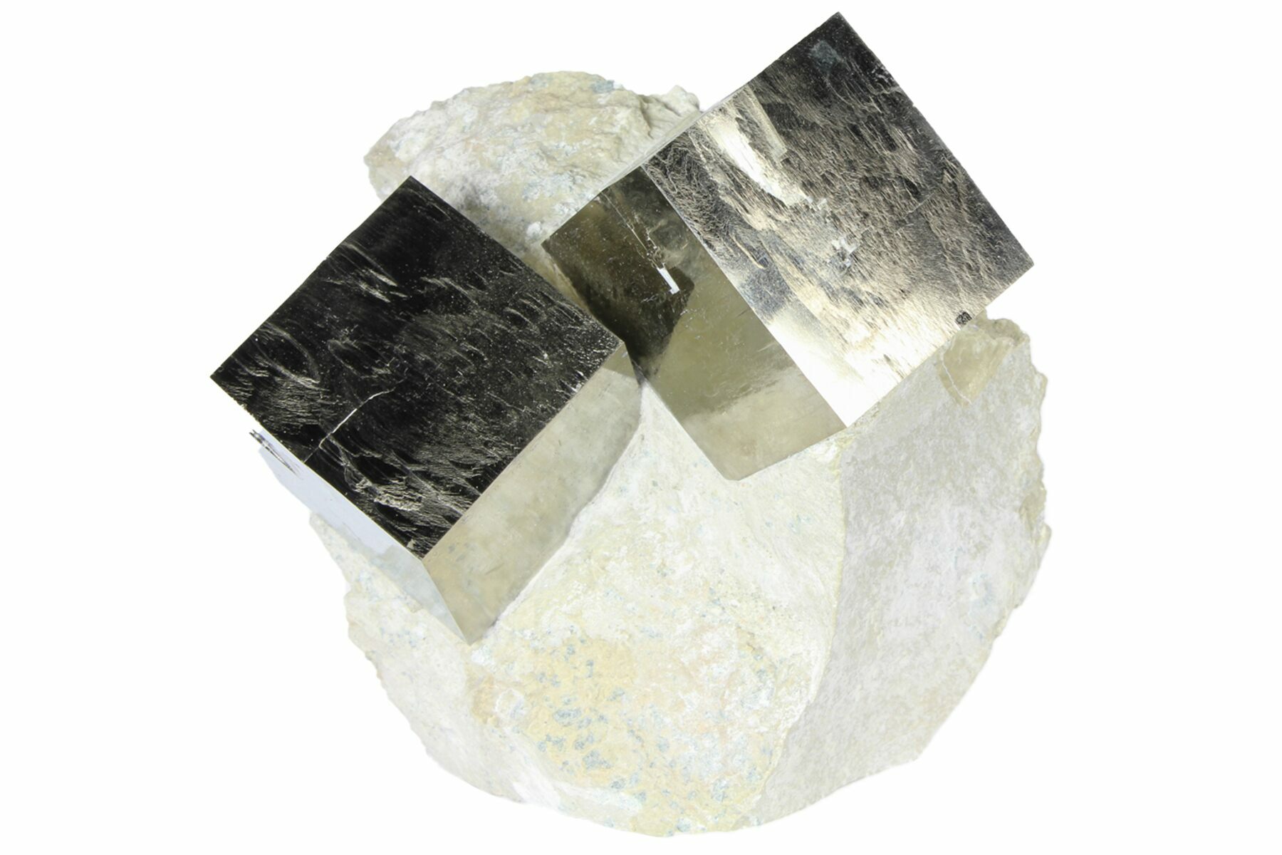 Wide, Natural Pyrite Cubes In Rock - Navajun, Spain #94337