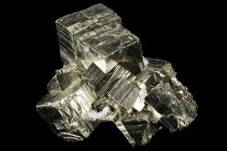 Gleaming Pyrite Cube Crystal Cluster - Peru #98055