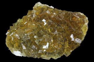 Yellow, Cubic Fluorite Crystal Cluster - Asturias, Spain #98703