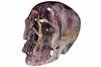 Realistic, Carved, Banded Fluorite Skull #111208