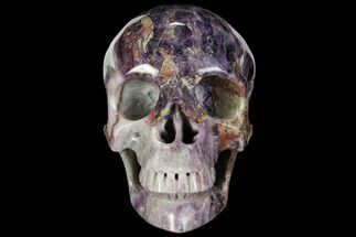 Massive Carved Purple Fluorite Skull #111226