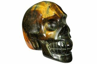 Polished Tiger's Eye Skull - Crystal Skull #111815